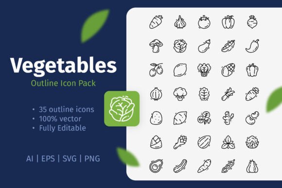 A Clean Vegetable Icon Pack for Modern Creators