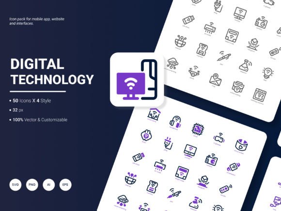 The Strategic Designer's Toolkit: Unlocking Value with the Digital Technology Icon Pack